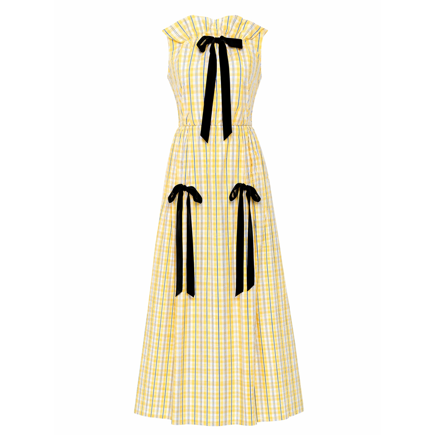 KANAPOT – Sunlit Plaid Ribbon Maxi Dress