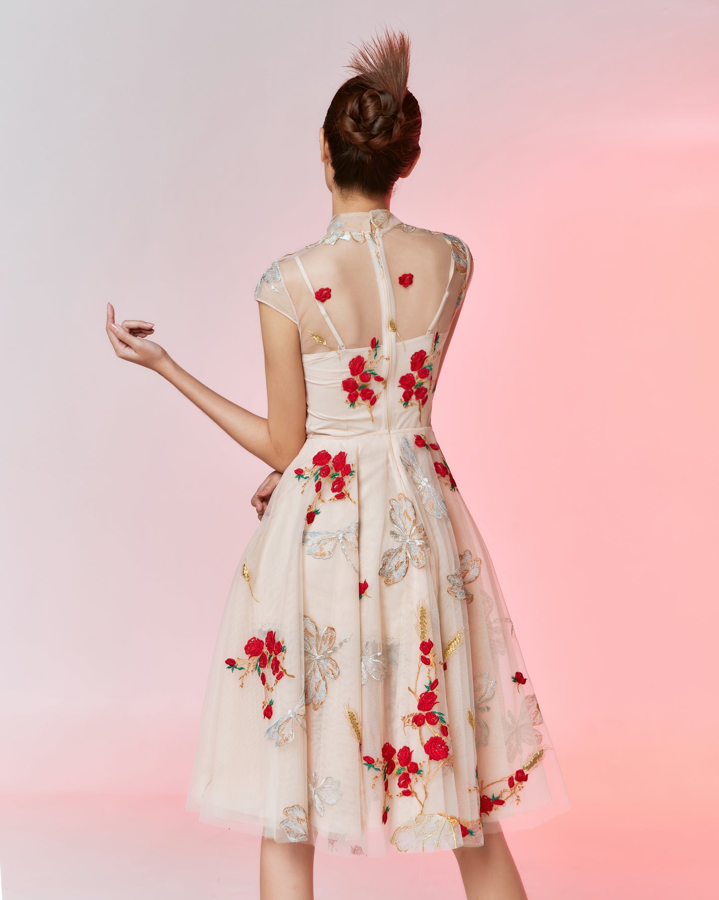 QINGTING  DRESS - EMBROIDERED DRAGONFLY