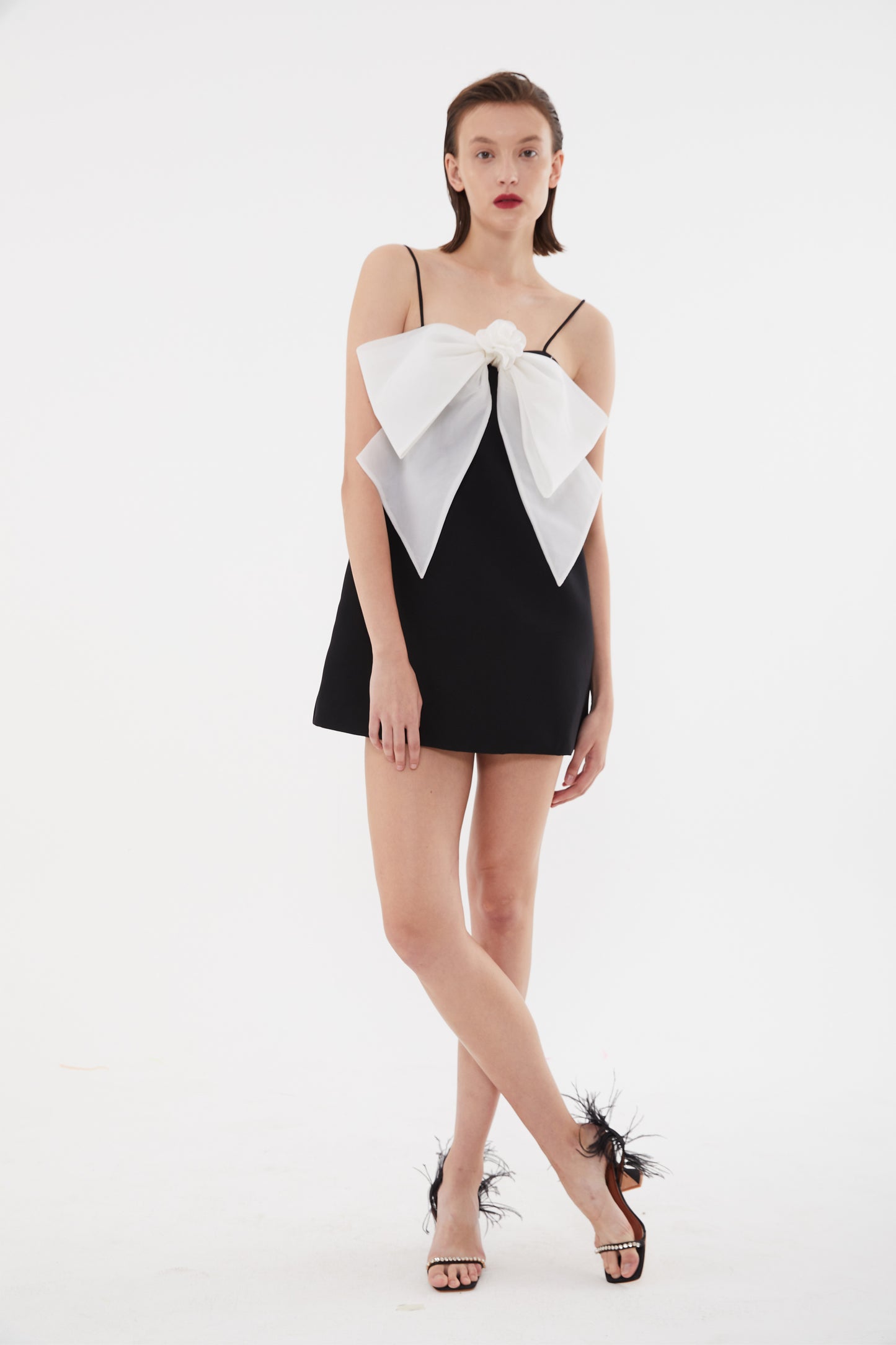 BOWIE MINI DRESS - BLACK AND WHITE